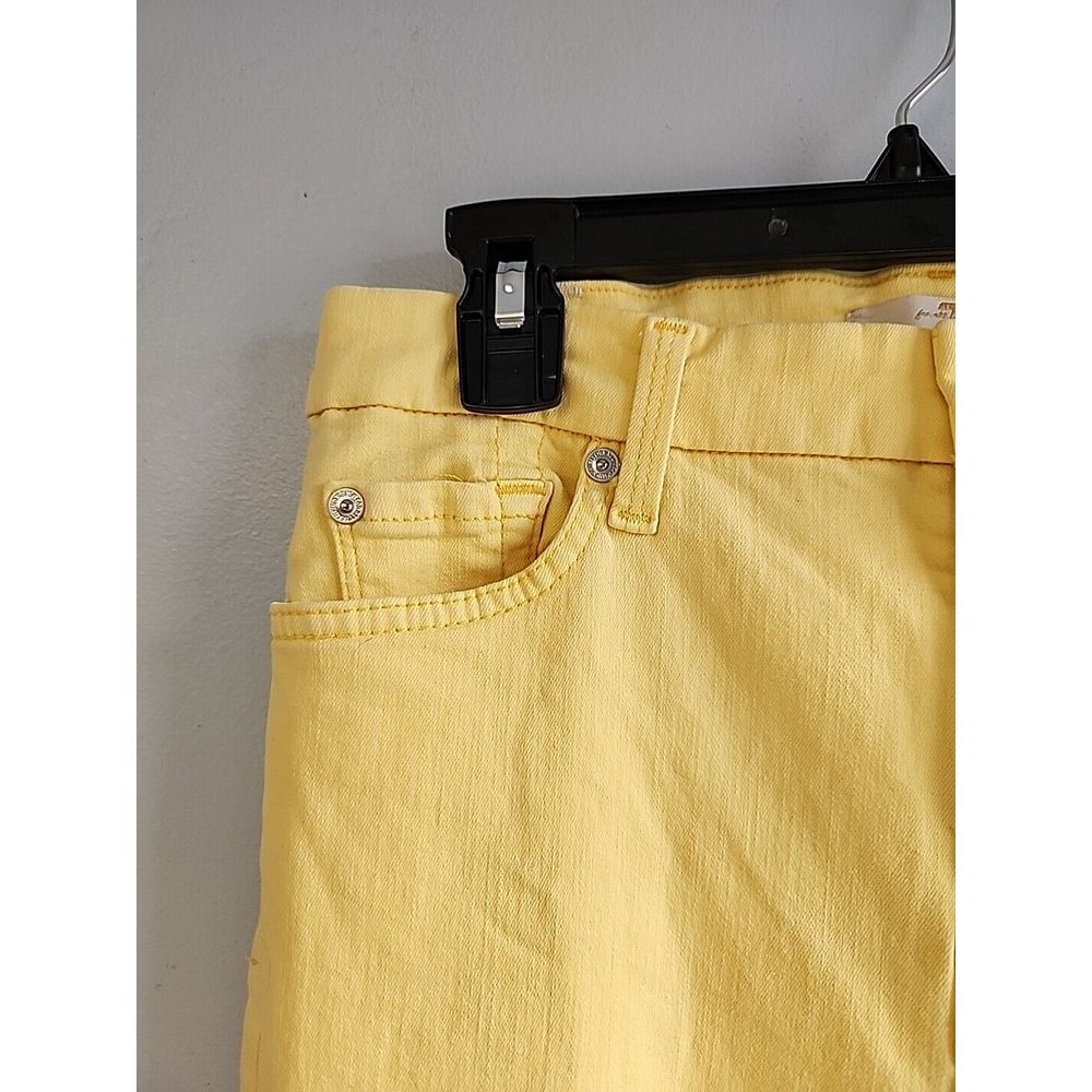 7 Seven for all Mankind Womens 27 Bright Yellow ‎ Summer Jeans - Picture 3 of 10